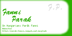 fanni parak business card